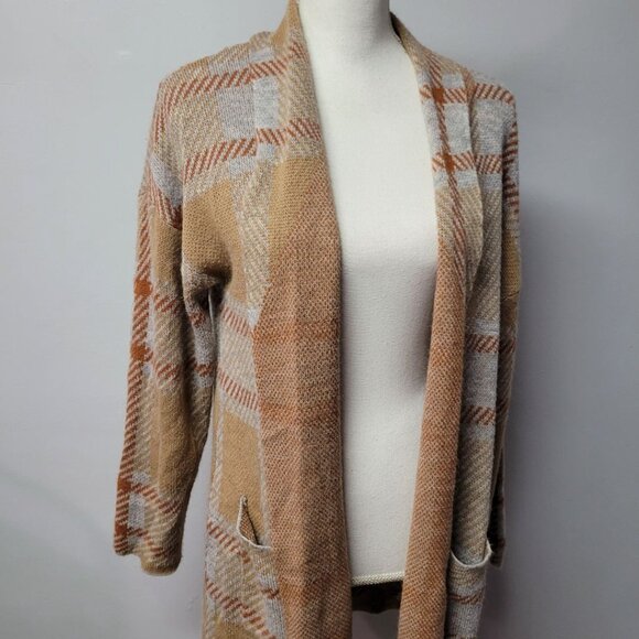 Andree by Unit Long Cardigan Sweater Brown Fall Soft Womens Small Earthy Cottage - Picture 11 of 12